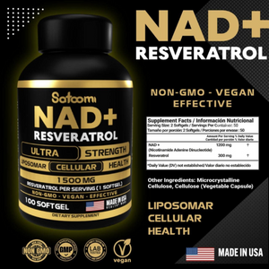 NAD+Resveratrol: Suplemento Rejuvenecedor y Potenciador de Energía ✨💪